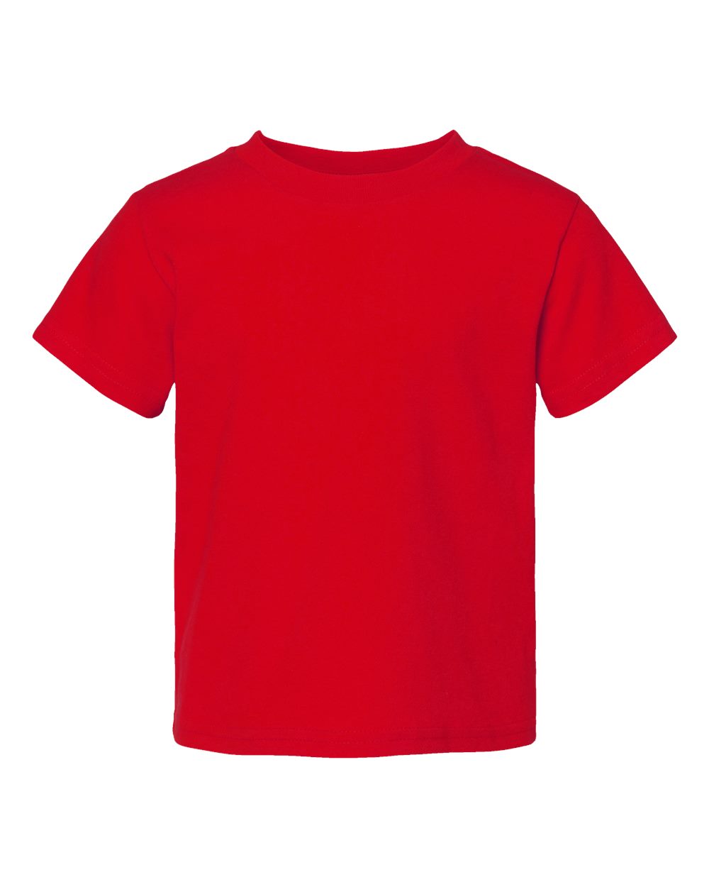 Front View of Red Juvy Youth Short Sleeve T-Shirt - 3301J