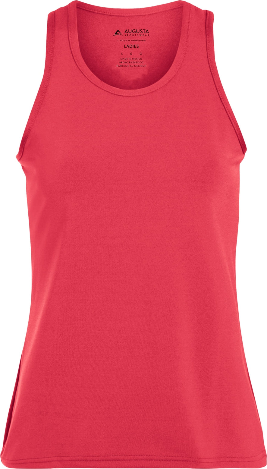 Front View of RED LDS P/S SOLID RACERBACK TANK