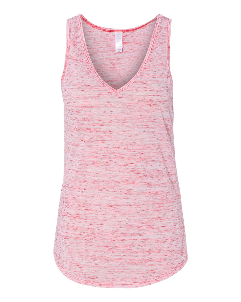 Front View of Red Marble Women&#39;s Flowy V-Neck Tank - 8805