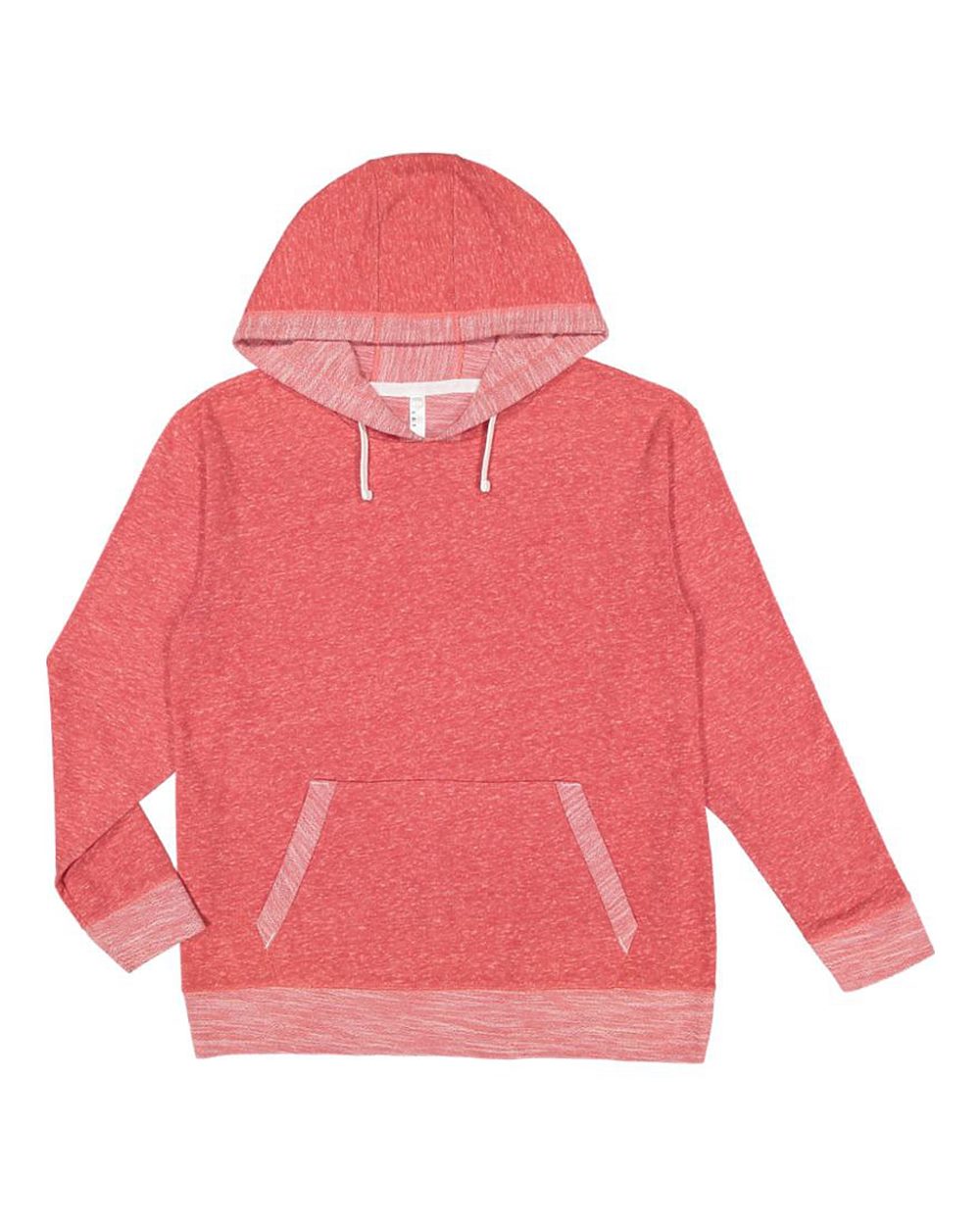 Front View of Red Melange Harborside Mélange French Terry Hooded Pullover - 6779