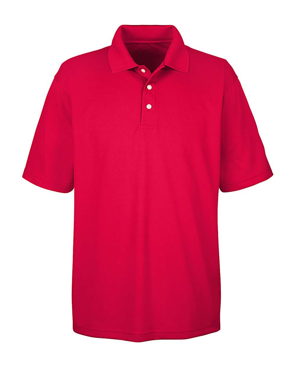 Front View of Red Men's Cool & Dry Stain-Release Performance Polo - 8445