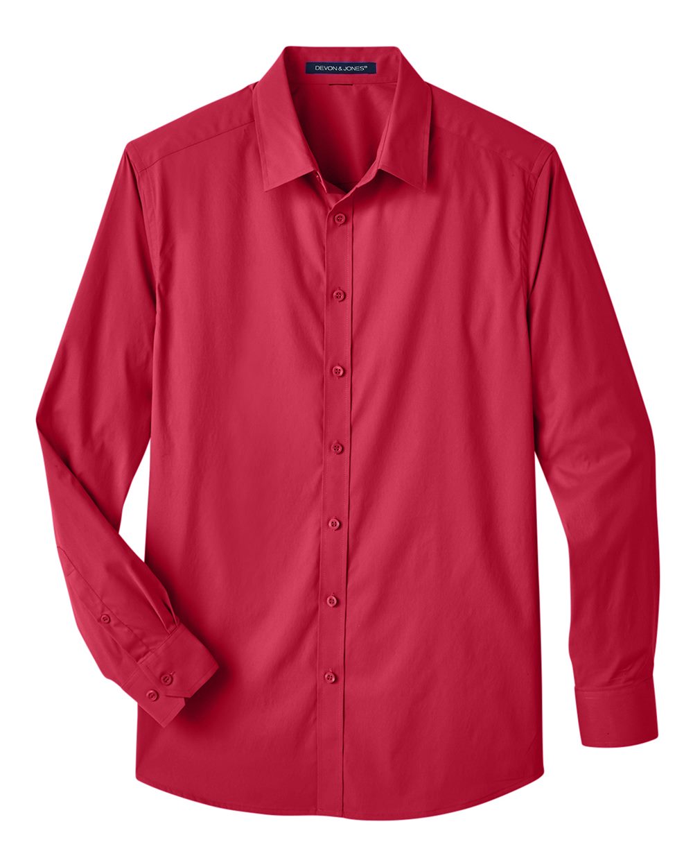 Front View of Red Men's CrownLux Performance® Stretch Woven Dress Shirt - DG542
