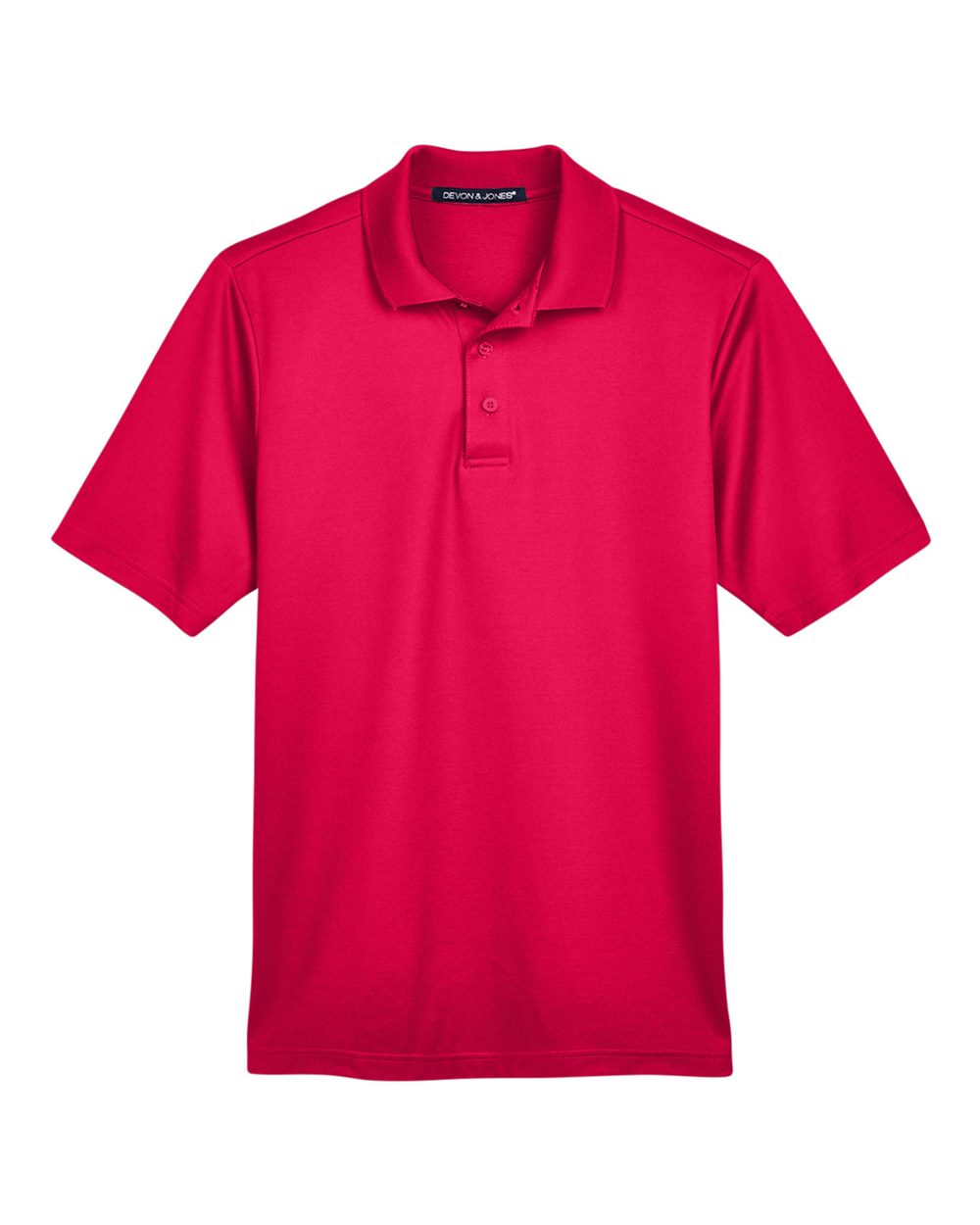 Front View of Red Men's CrownLux Performance® Tall Plaited Polo - DG20T