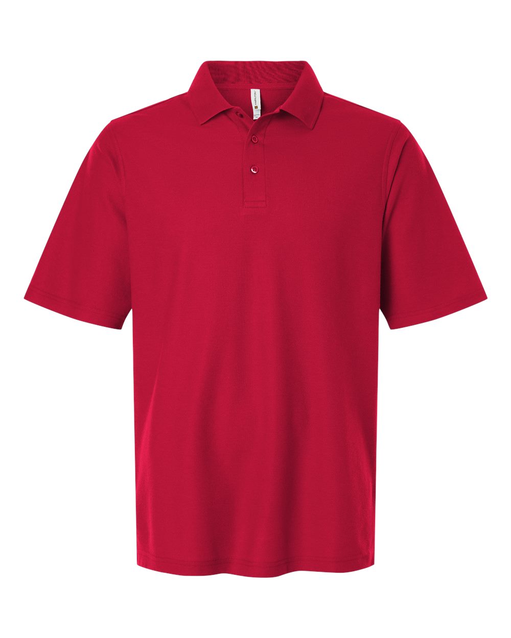 Front View of Red Men's Maverick CVC Pique Polo - M105