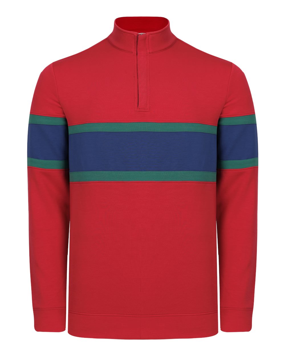 Front View of Red Men's Owen Quarter-Zip Pullover - SWOQ500