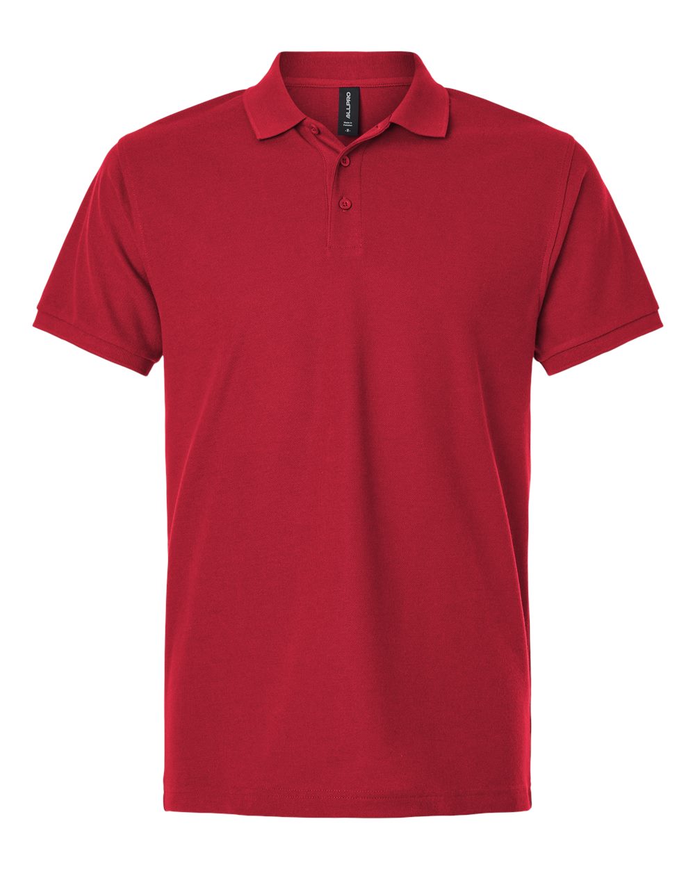 Front View of Red Men's Tall Pique Polo - 62800T plain