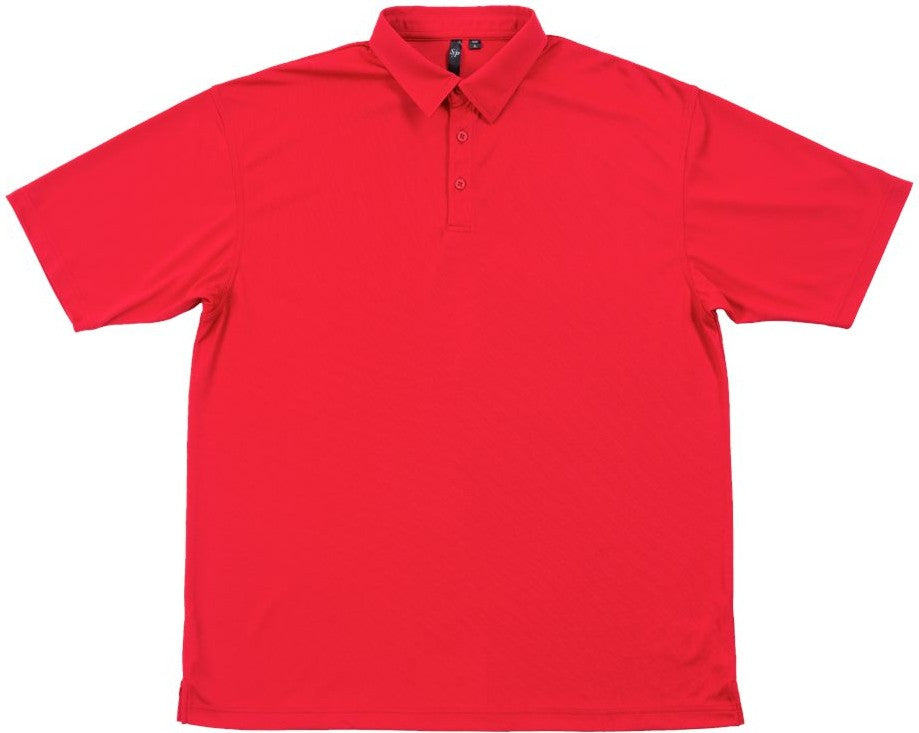 Front View of Red Micro Pique Polo - 0740