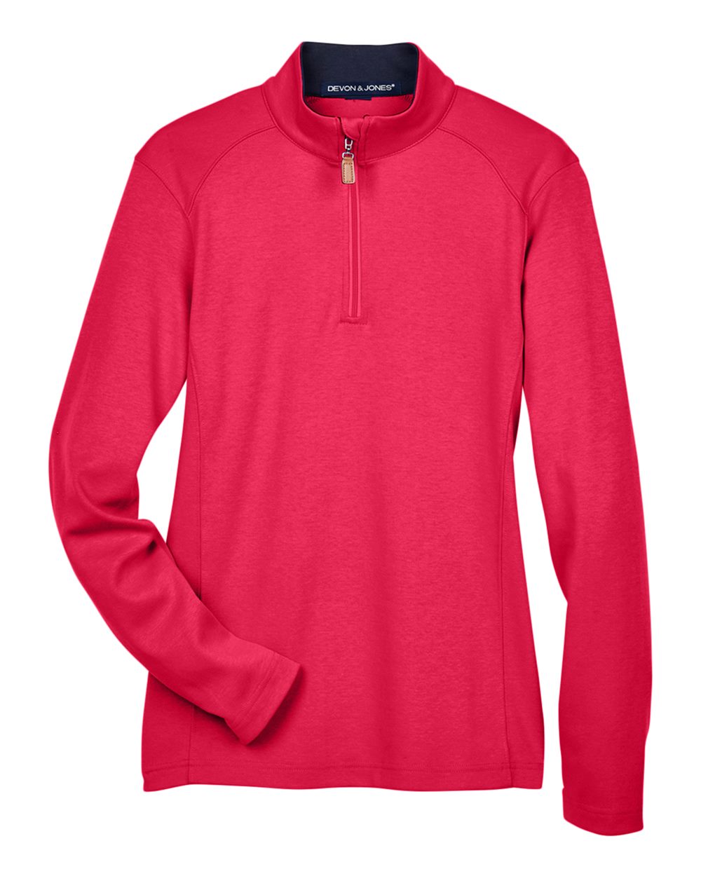Front View of Red/ Navy/ Red Women's DRYTEC20™ Performance Quarter-Zip Pullover - DG479W