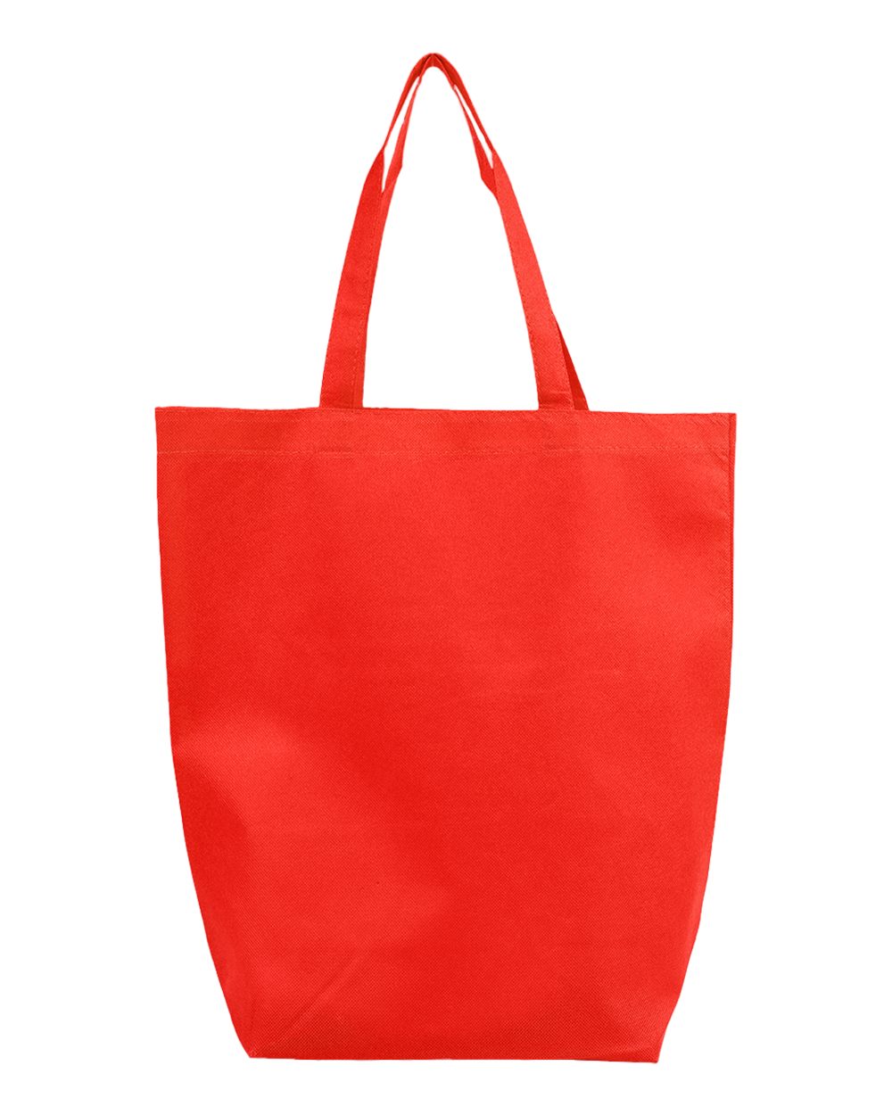 Front View of Red Non-Woven Gusset Bottom Tote - Q1251