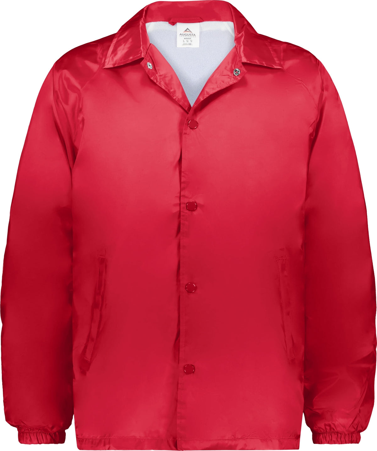 Front View of RED NYLON COACH S JACKET/LINED
