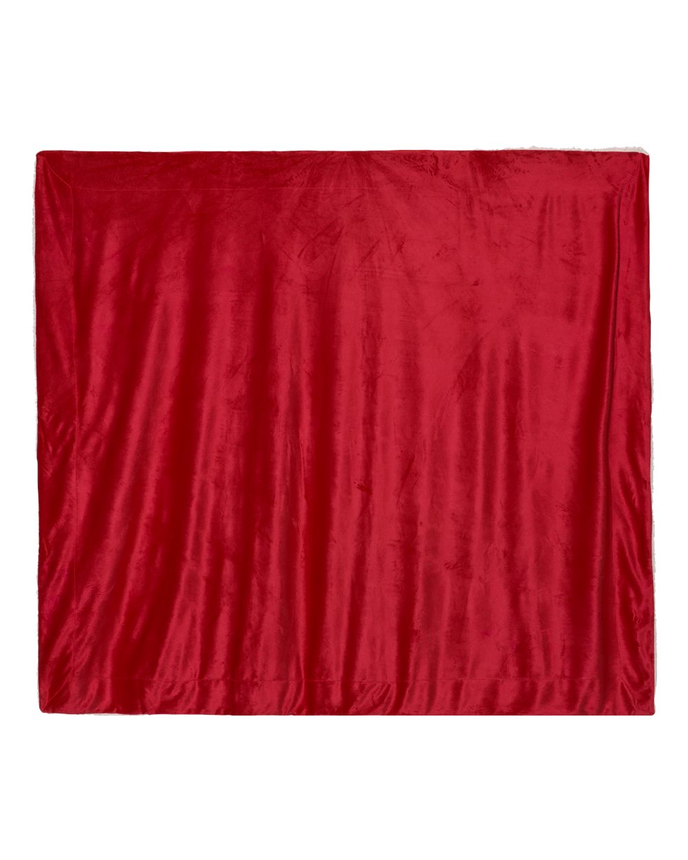 Front View of Red Oversized Mink Sherpa Blanket - 8726