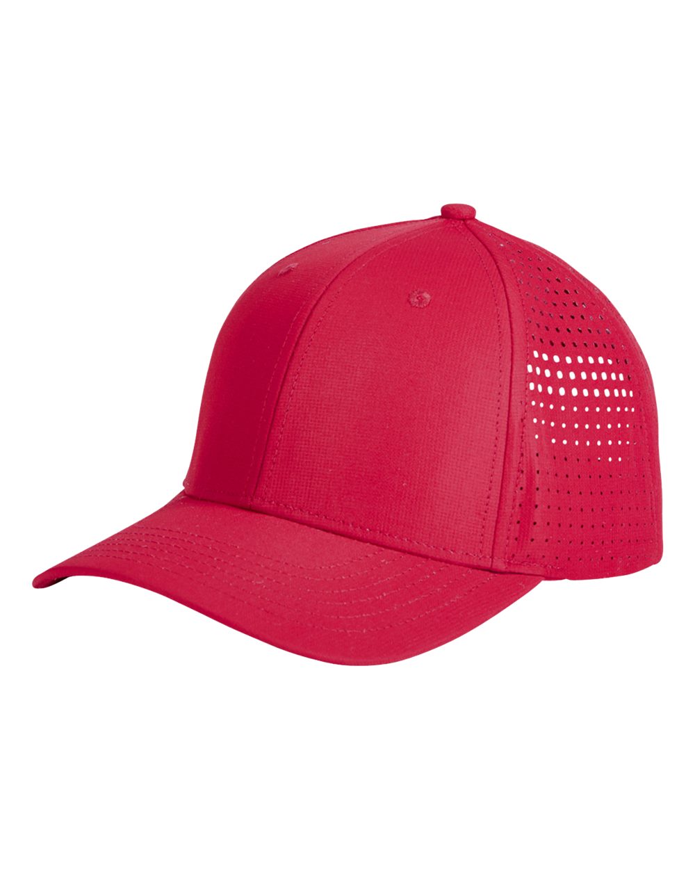 Front View of Red Performance Perforated Cap - BA537 plain