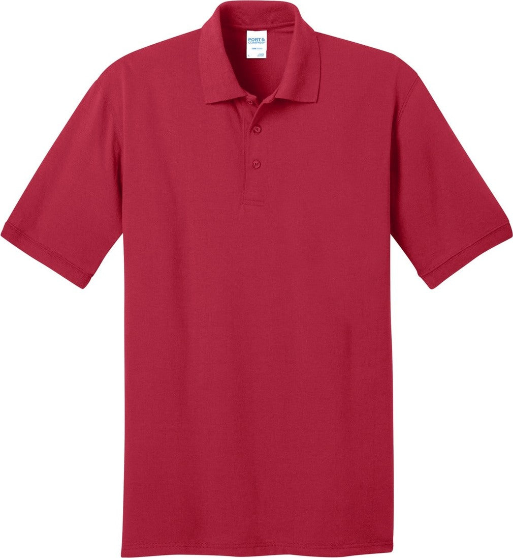 Front View of Red Port & Co Core Blend Jersey Knit Pocket Polo. KP55P