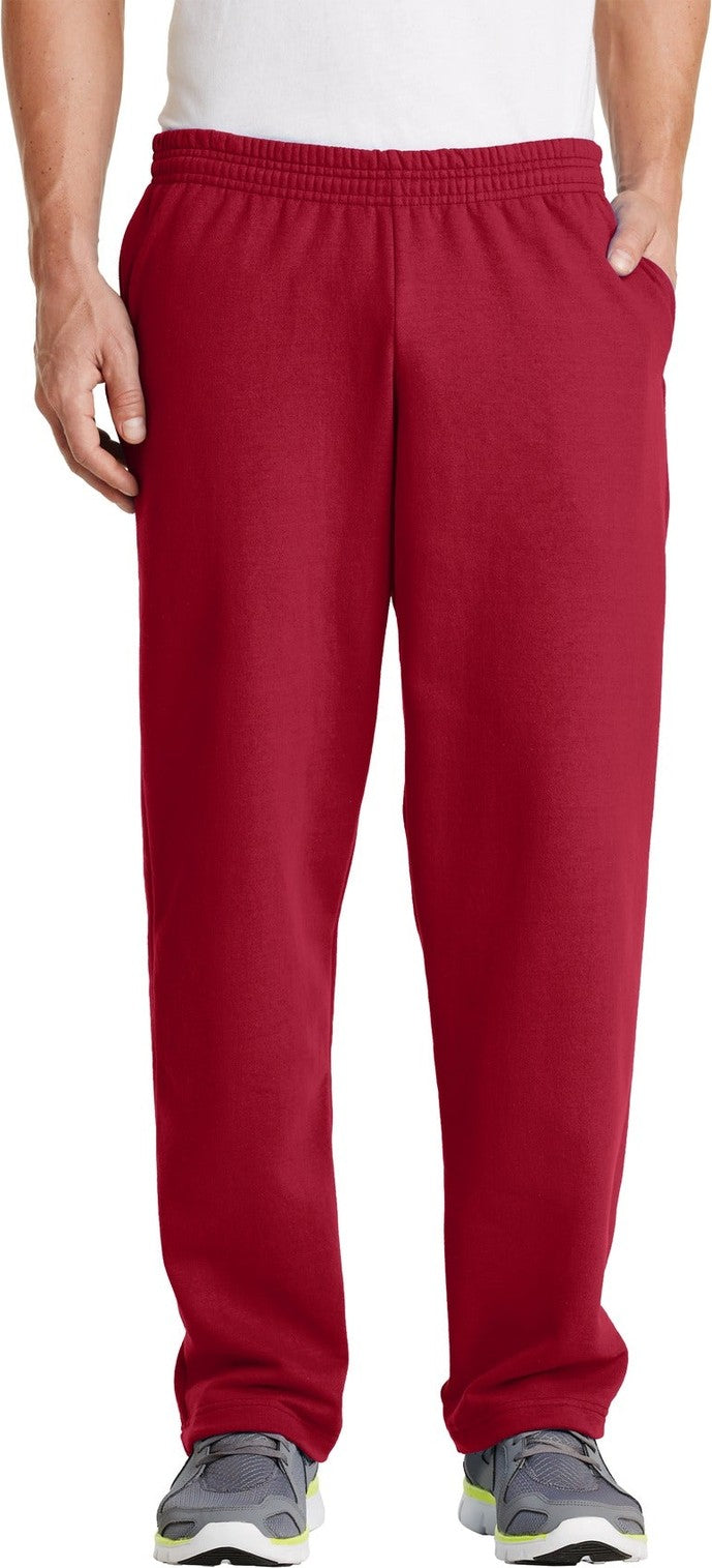 Front View of Red Port & Co Core Fleece Sweatpant with Pockets. PC78P