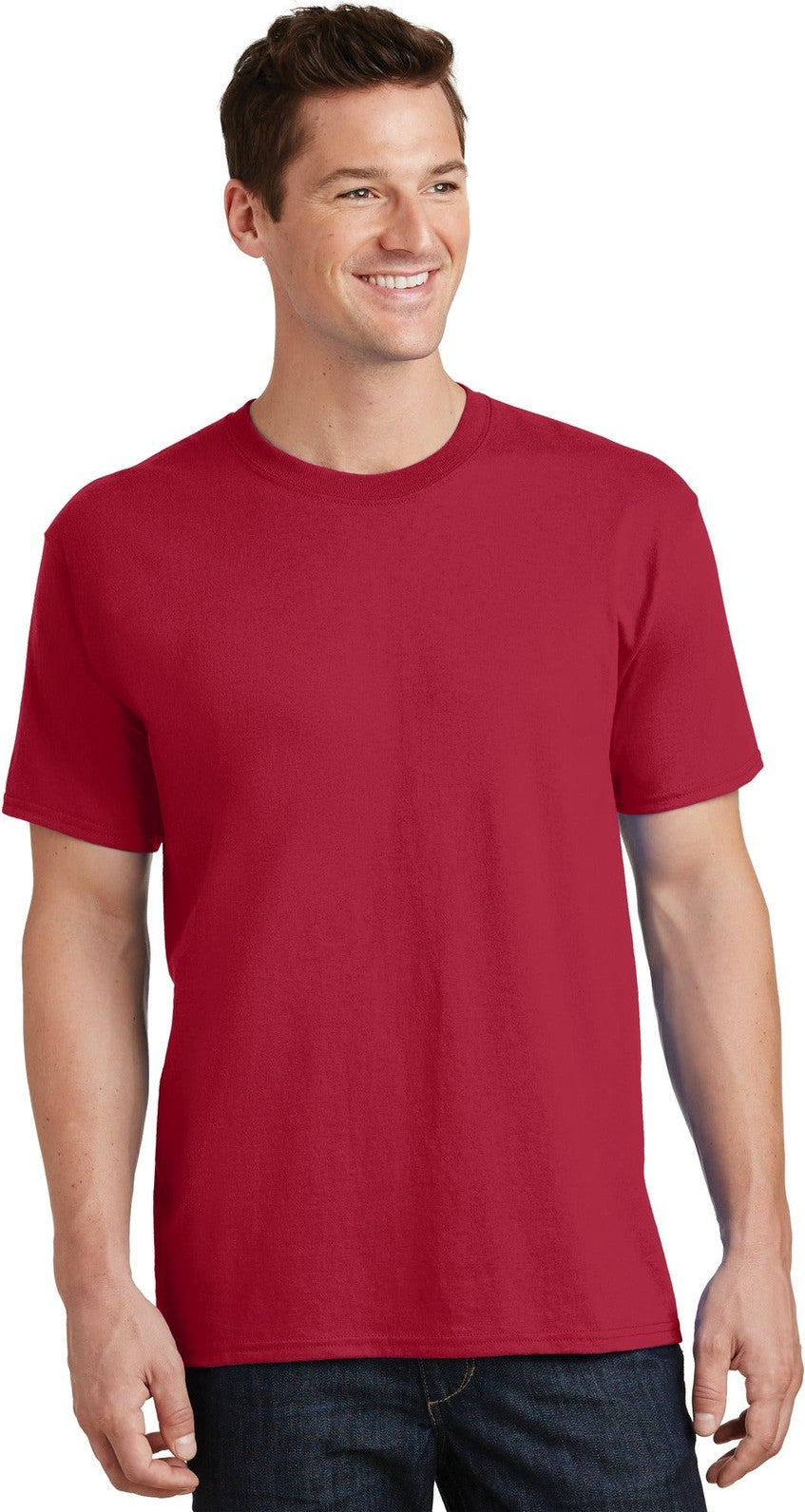Front View of Red Port & Co Tall Core Cotton Tee PC54T