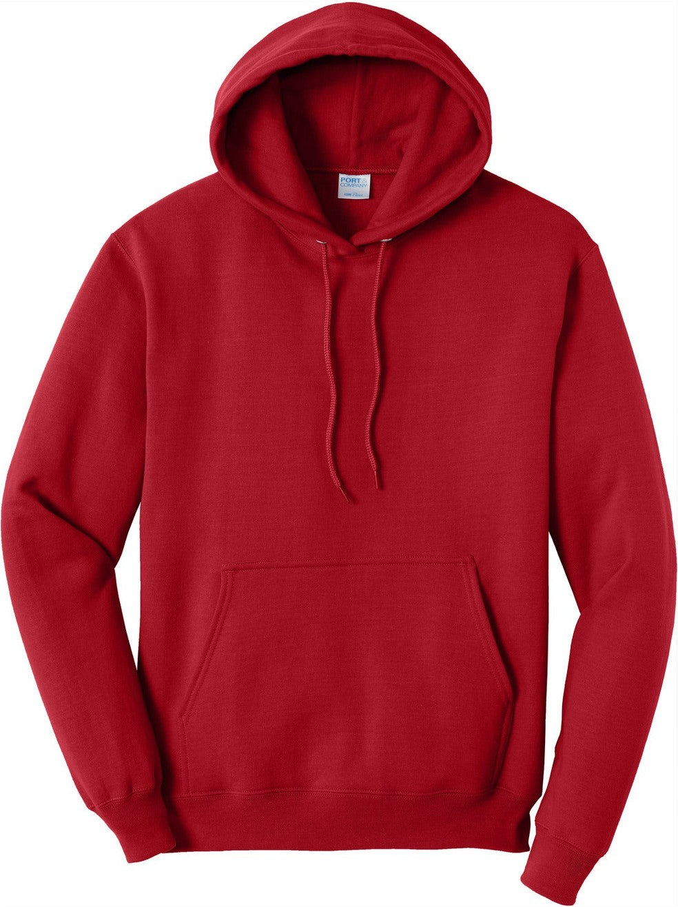 Front View of Red Port & Co Tall Core Fleece Pullover Hooded Sweatshirt PC78HT