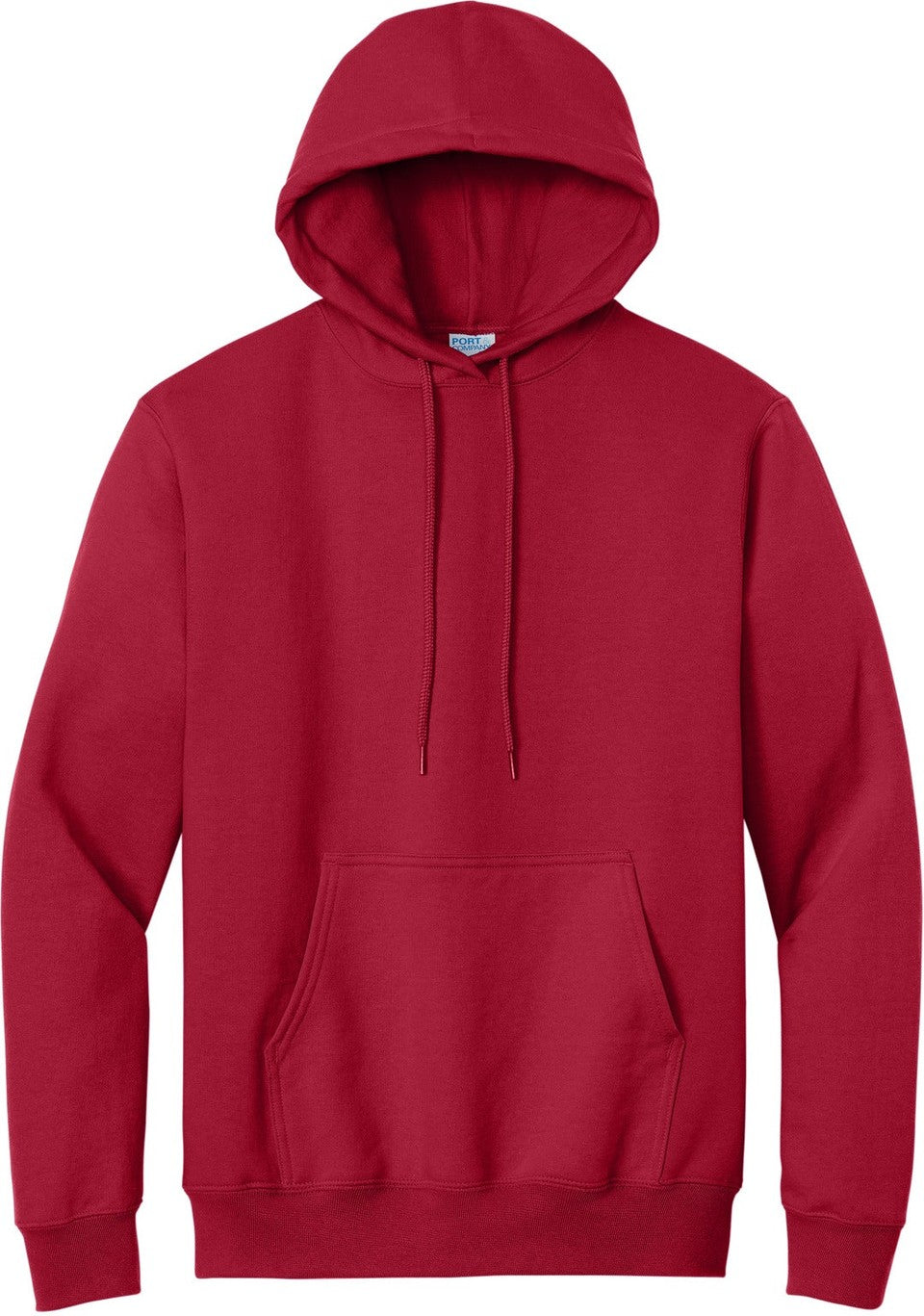 Front View of Red Port & Co Tall Essential Fleece Pullover Hooded Sweatshirt. PC90HT