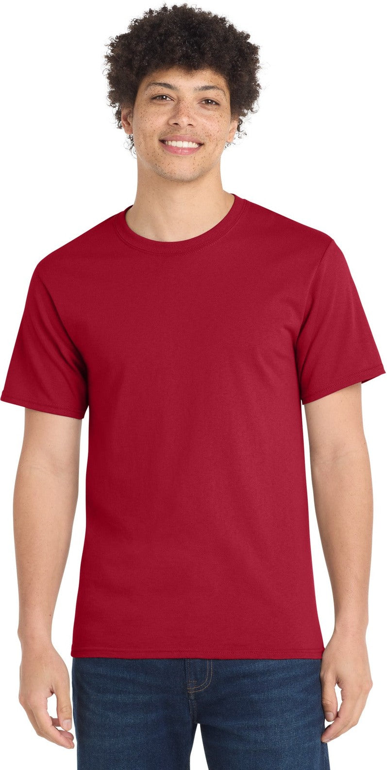 Front View of Red Port & Co Tall Essential Tee. PC61T