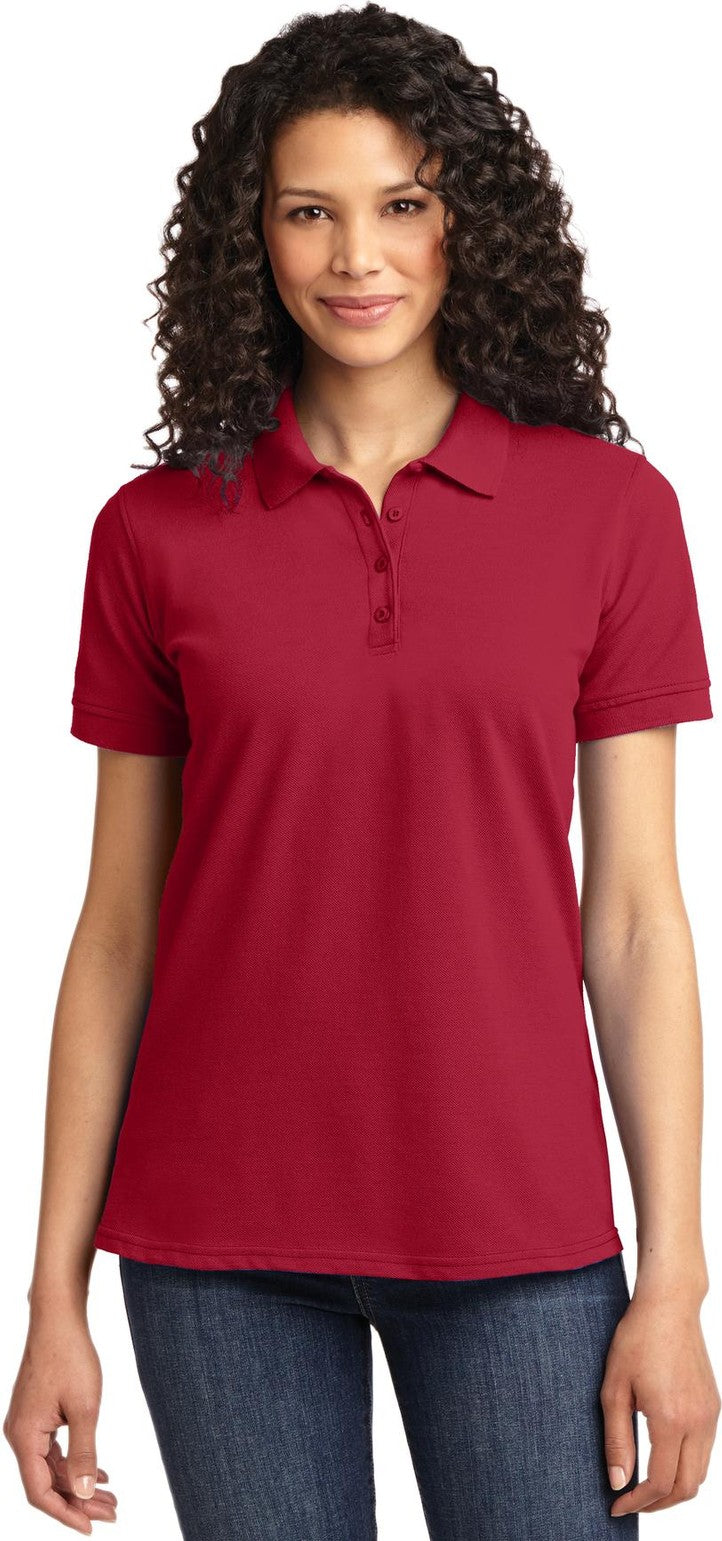 Front View of Red Port & Co Women's Core Blend Pique Polo. LKP155