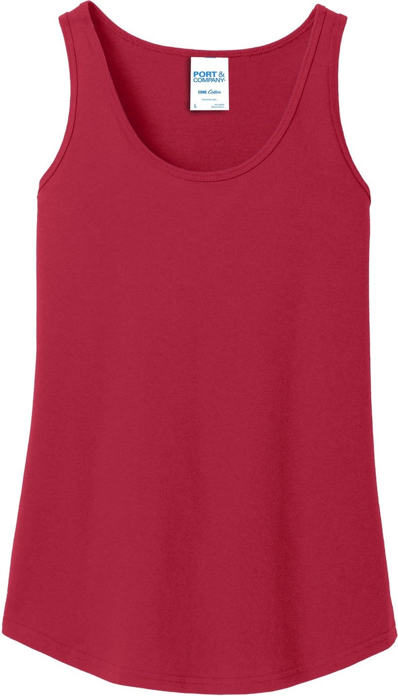 Front View of Red Port & Co Women's Core Cotton Tank Top. LPC54TT