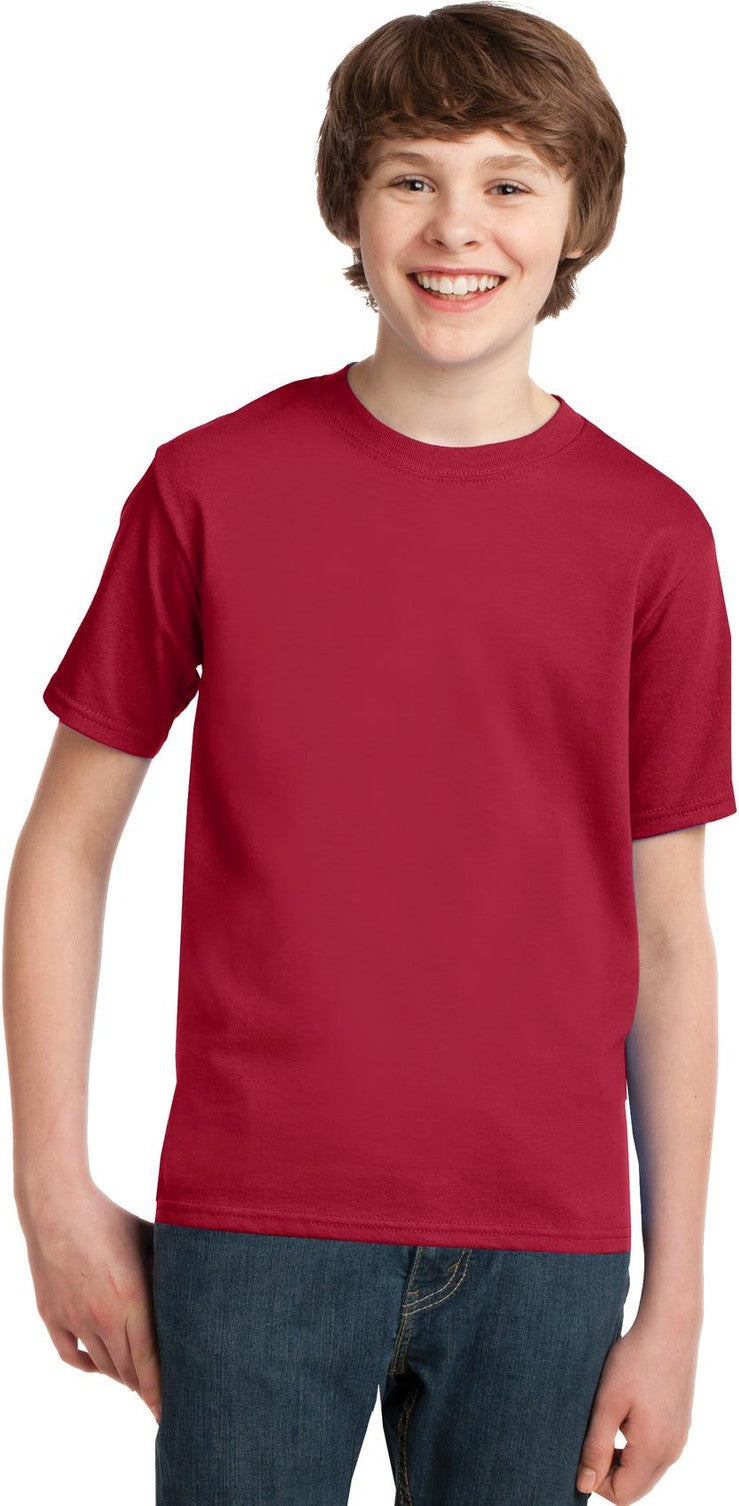 Front View of Red Port & Co Youth Essential Tee. PC61Y