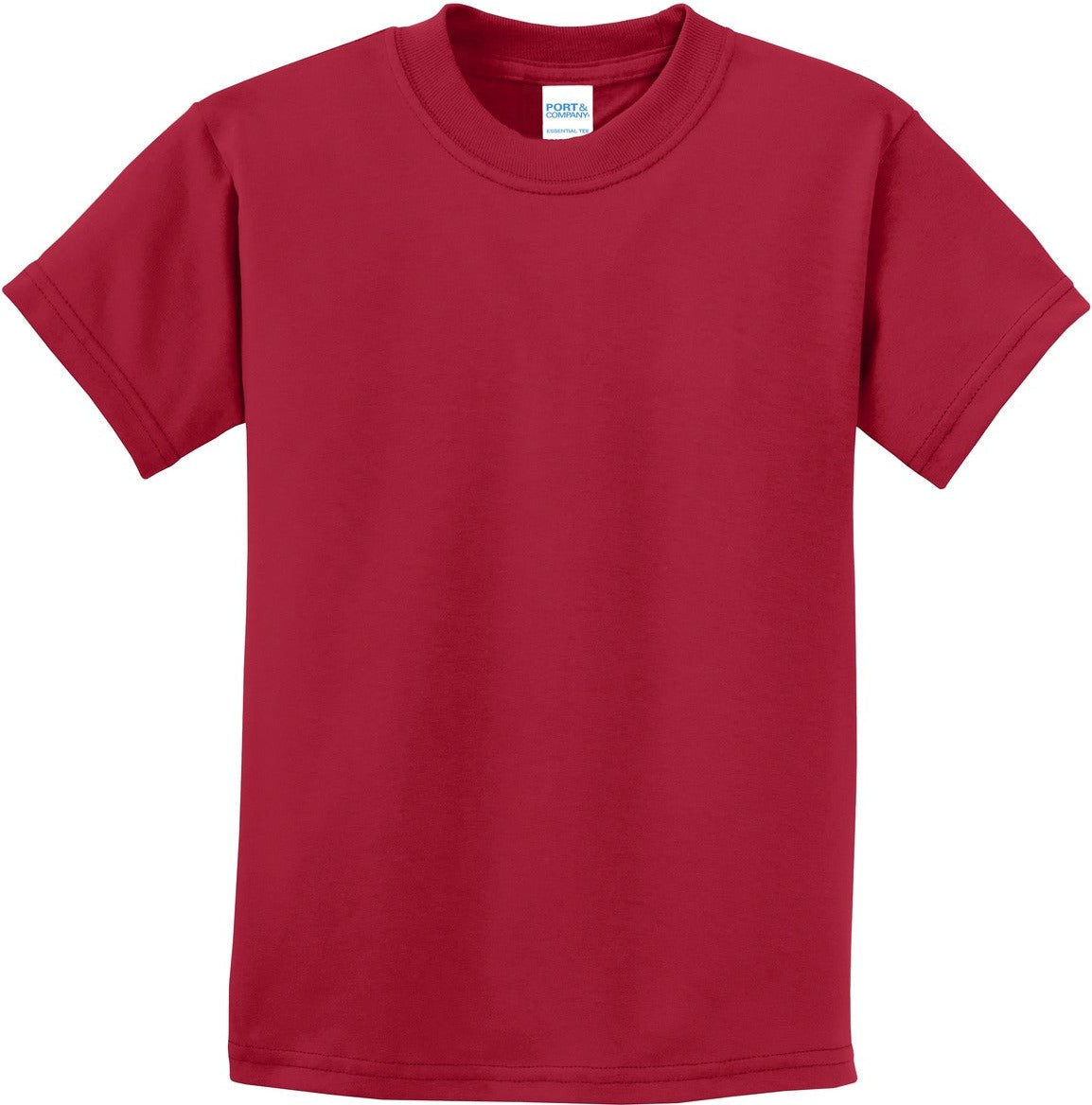 Front View of Red Port & Co Youth Essential Tee. PC61Y
