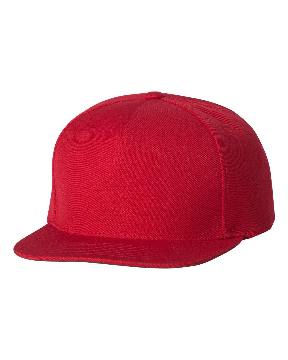 Red Premium Five-Panel Snapback Cap - 5089M