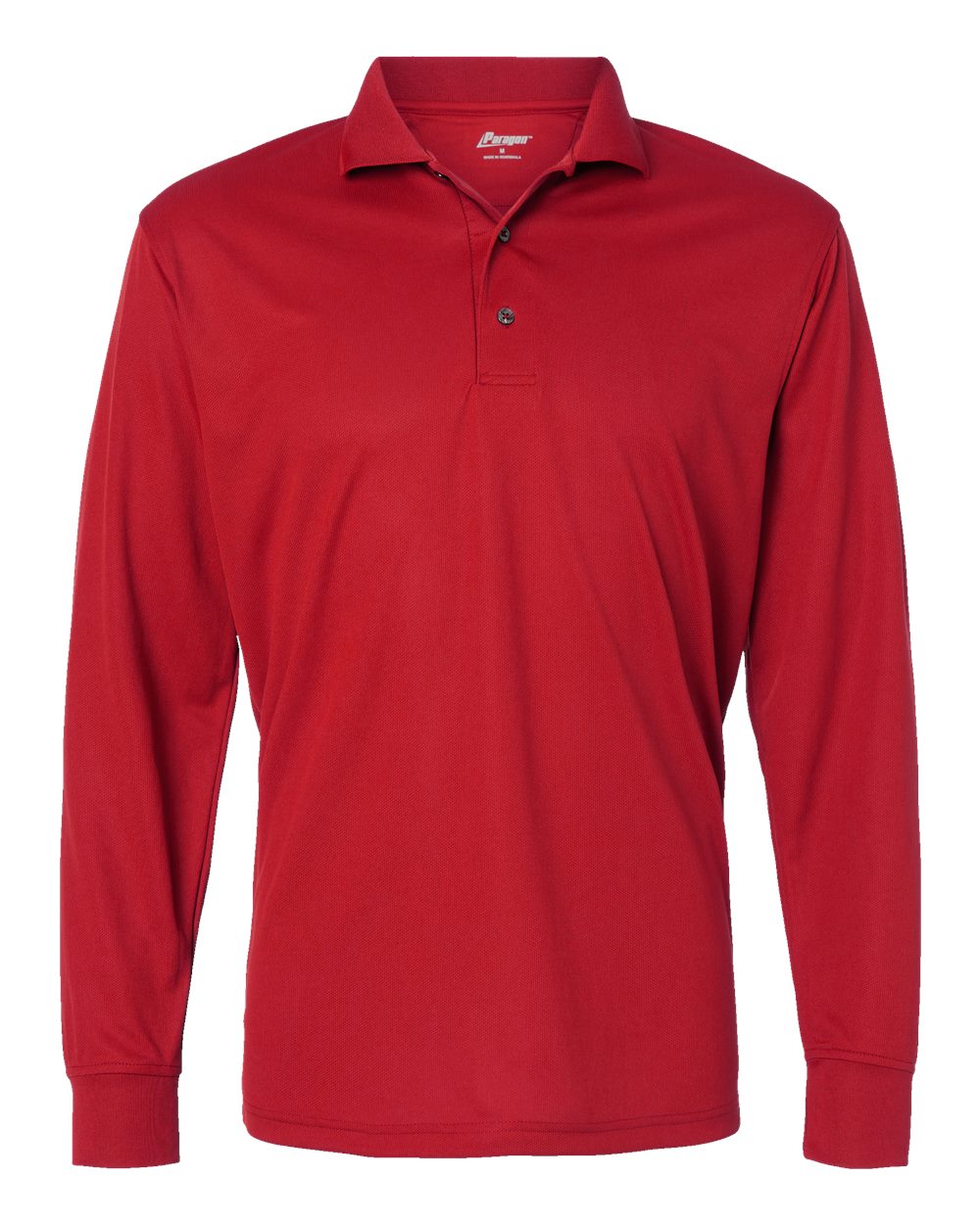 Front View of Red Prescott Long Sleeve Polo - 110