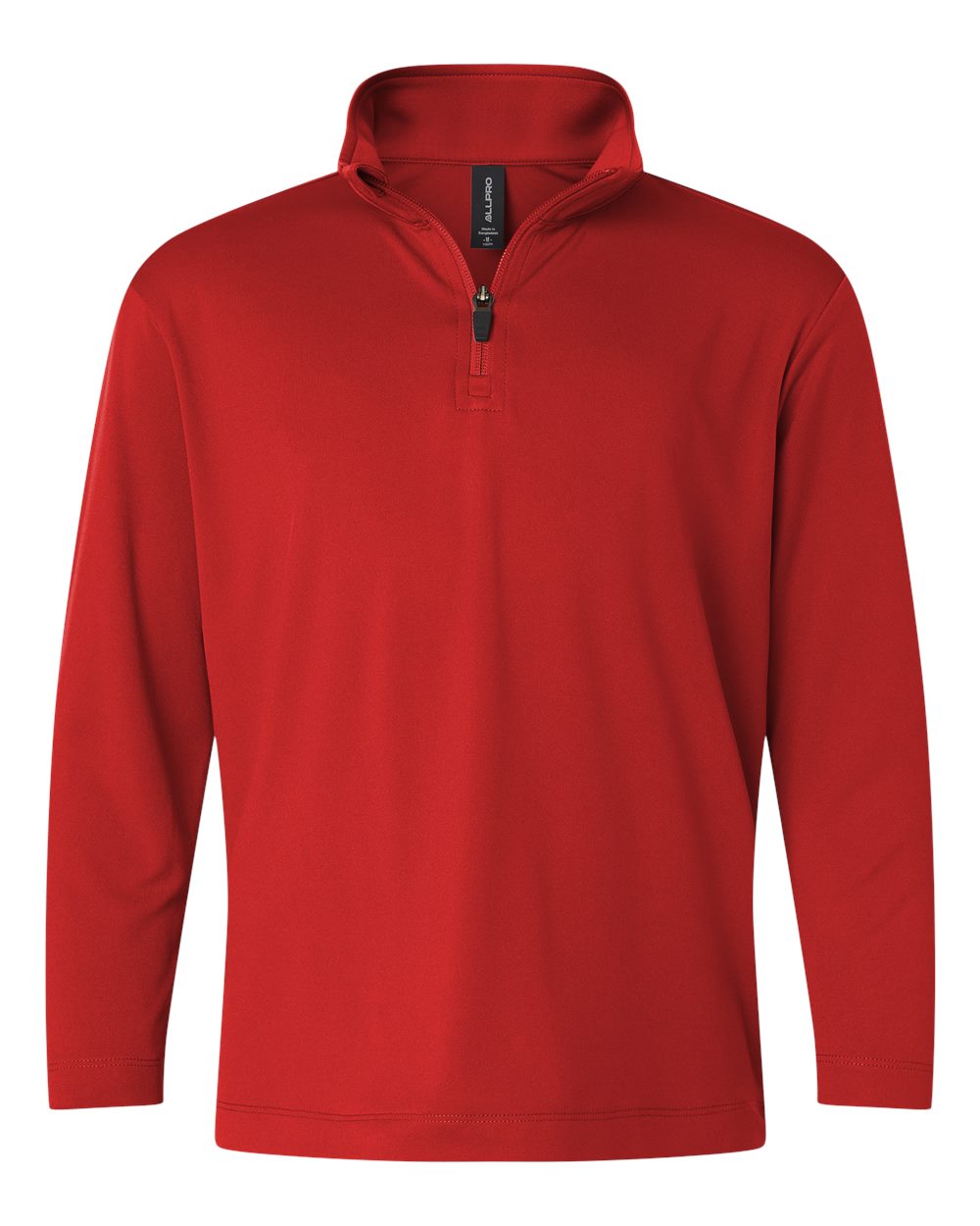 Front View of Red Pro-Lock Youth Performance Quarter-Zip Pullover - 41870Y
