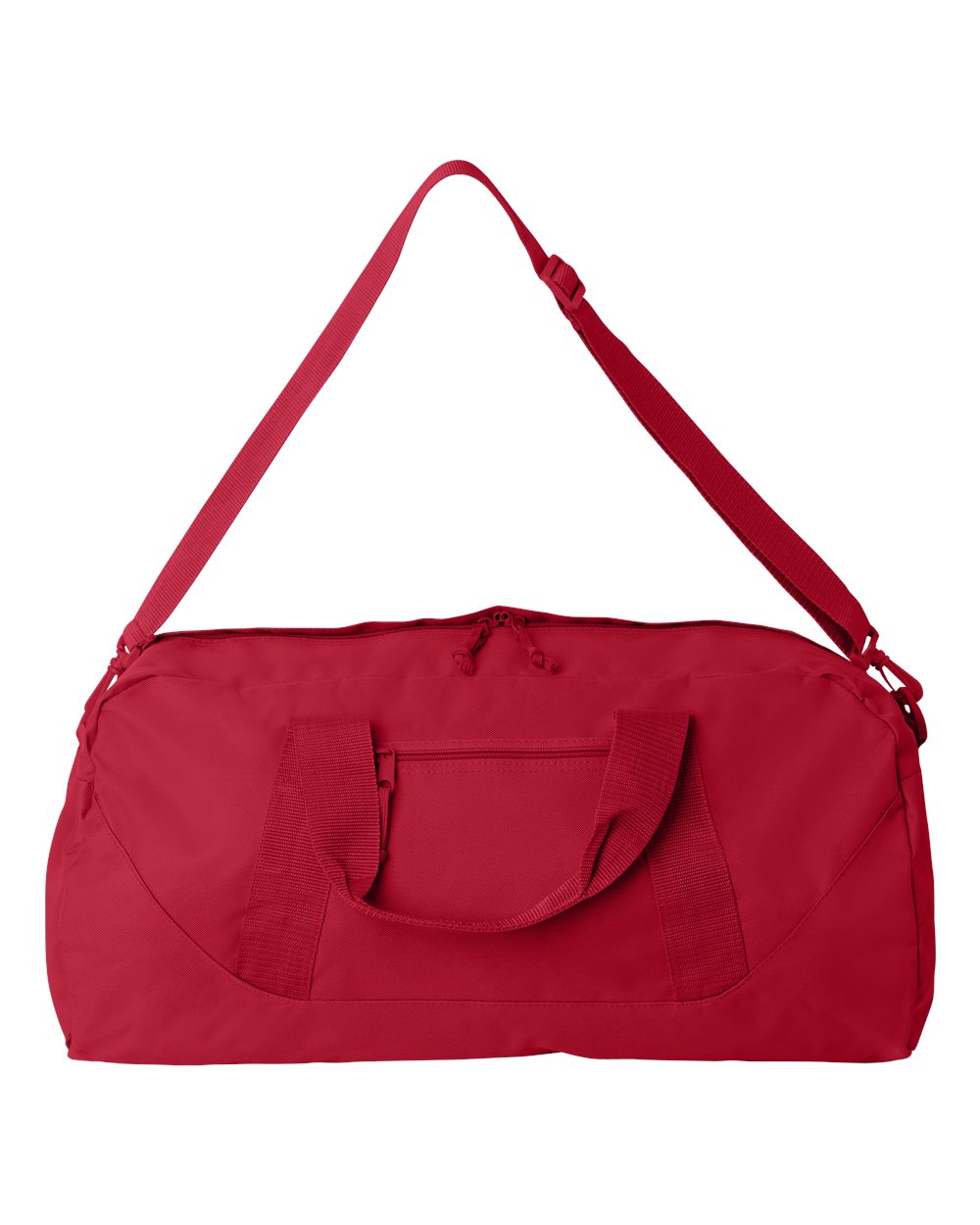 Front View of Red Recycled 23 1/2" Large Duffel Bag - 8806