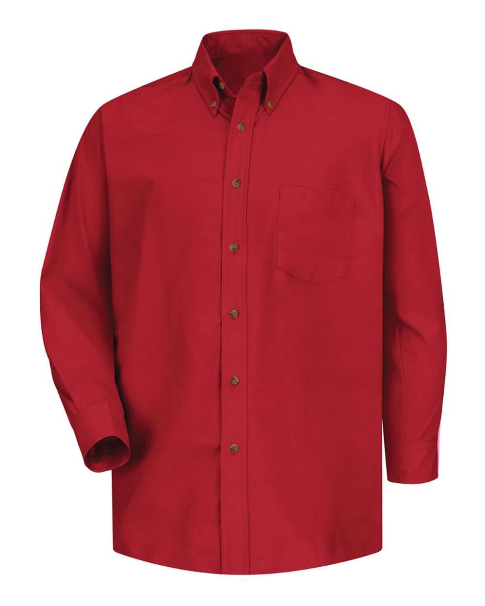 Front View of Red - Sleeve 32/33 Poplin Dress Shirt - SP90