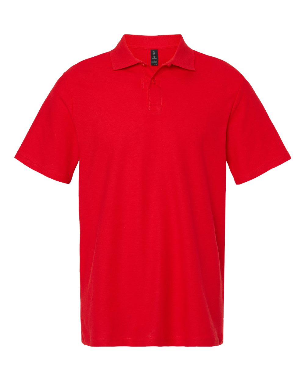 Front View of Red Softstyle® Pique Polo - 64800