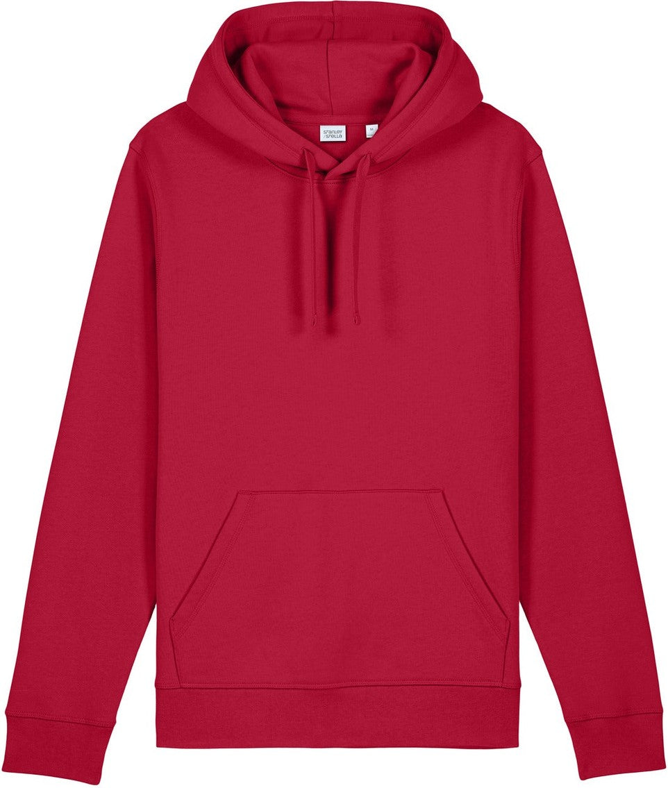 Front View of Red Stanley/Stella Unisex Drummer 2.0 Hooded Sweatshirt SXU009