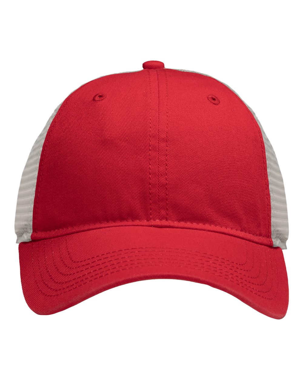 Front View of Red/ Stone Mesh Dad Hat Fit - SP1750