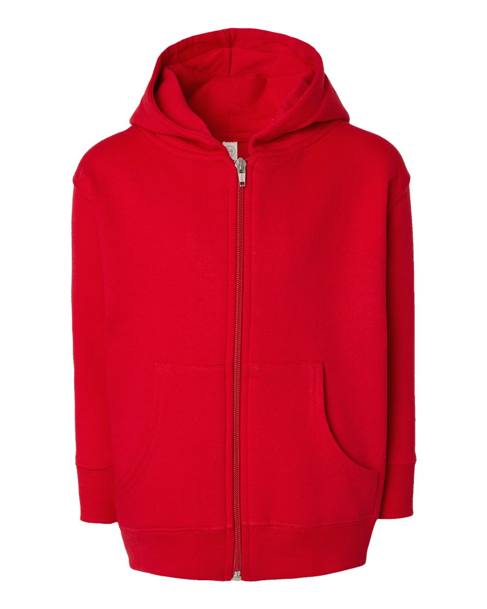 Front View of Red Toddler Full-Zip Fleece Hoodie - 3346
