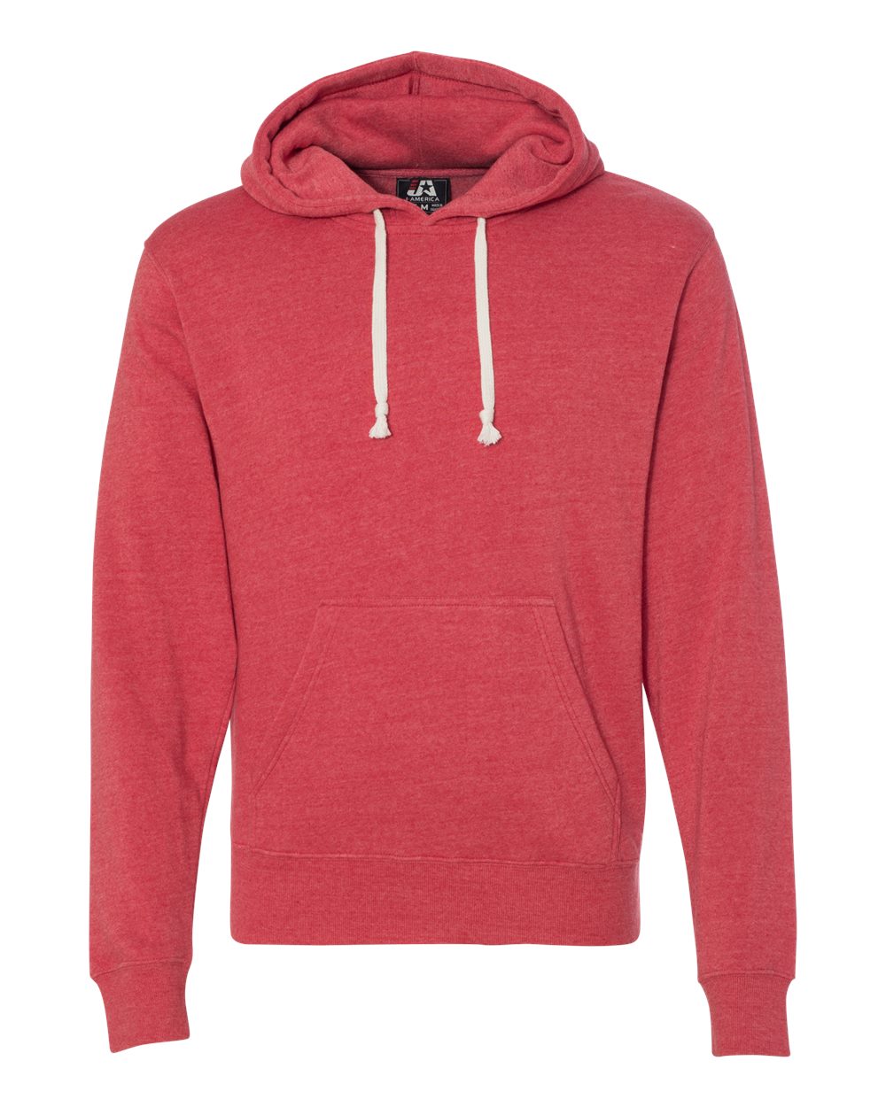 Front View of Red Triblend Triblend Fleece Hooded Sweatshirt - 8871