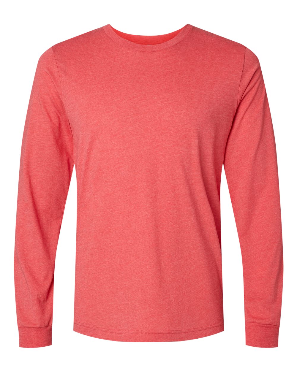 Front View of Red Triblend Triblend Long Sleeve Tee - 3513