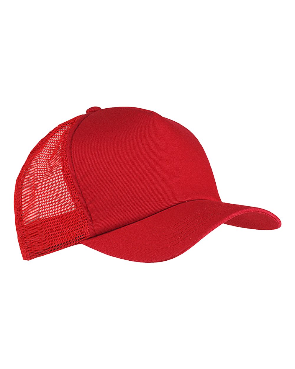 Front View of Red Twill Trucker Cap - BX010 plain