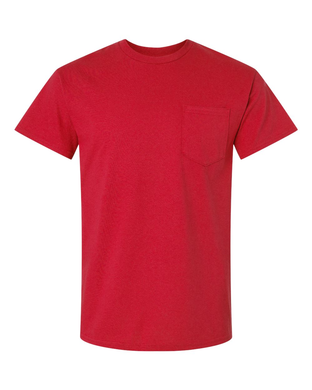 Front View of Red Ultra Cotton® Pocket T-Shirt - 2300