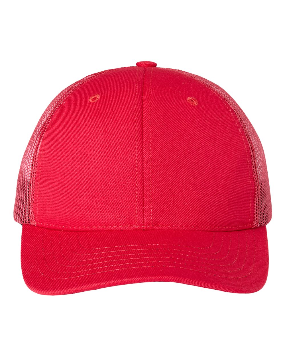 Front View of Red USA-Made Trucker Cap - USA100