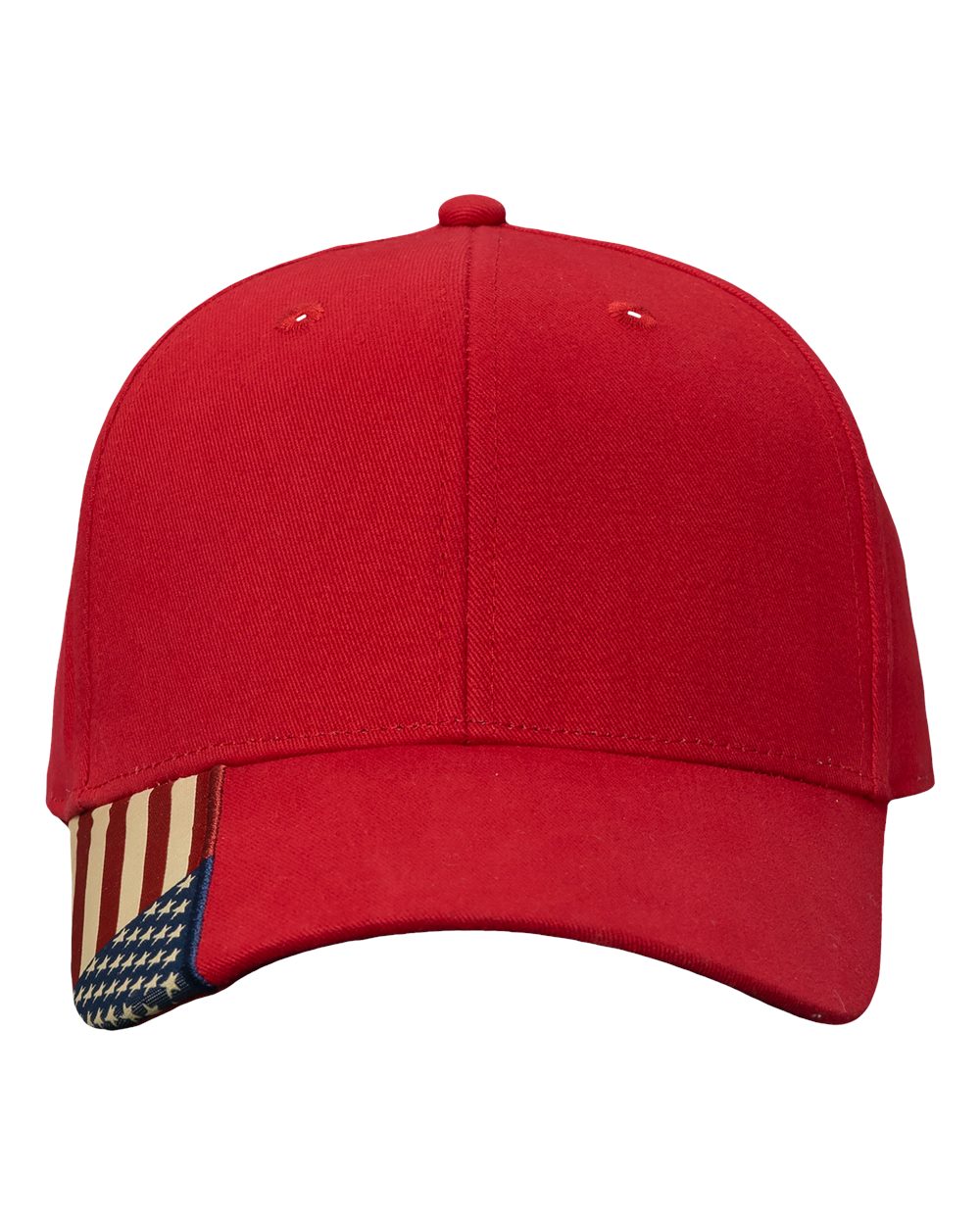 Front View of Red/ USA USA Flag Cap - AM350
