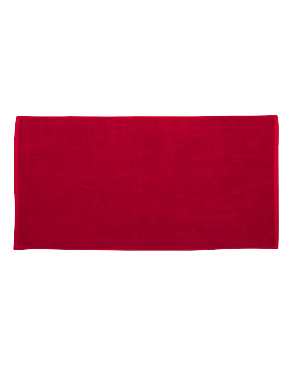 Front View of Red Velour Beach Towel - C3060