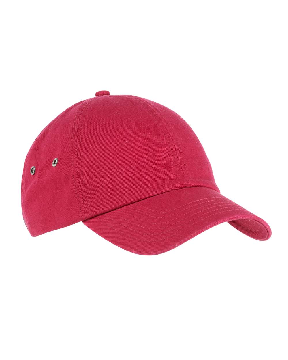 Front View of Red Washed Baseball Cap - BA529 plain