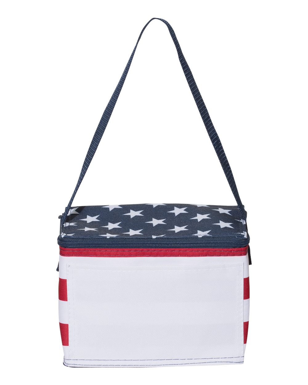 Front View of Red/ White/ Blue Americana Cooler - OAD5051
