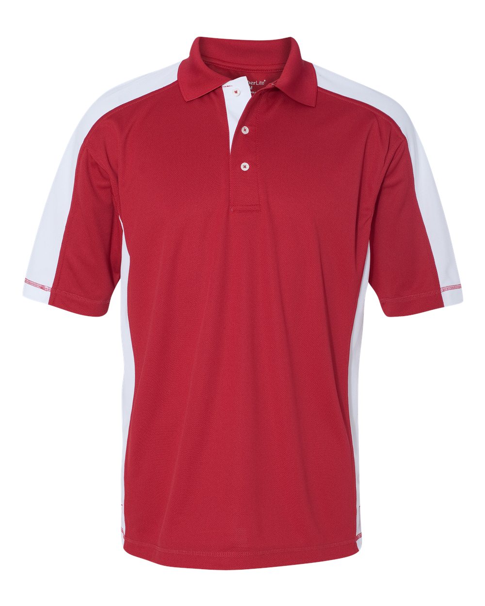 Red/ White Colorblocked Moisture Free Mesh Polo - 0465