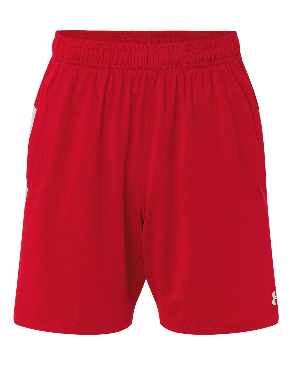 Front View of Red/ White/ White Men’s Tech Vent 7" Shorts - 6010858 plain