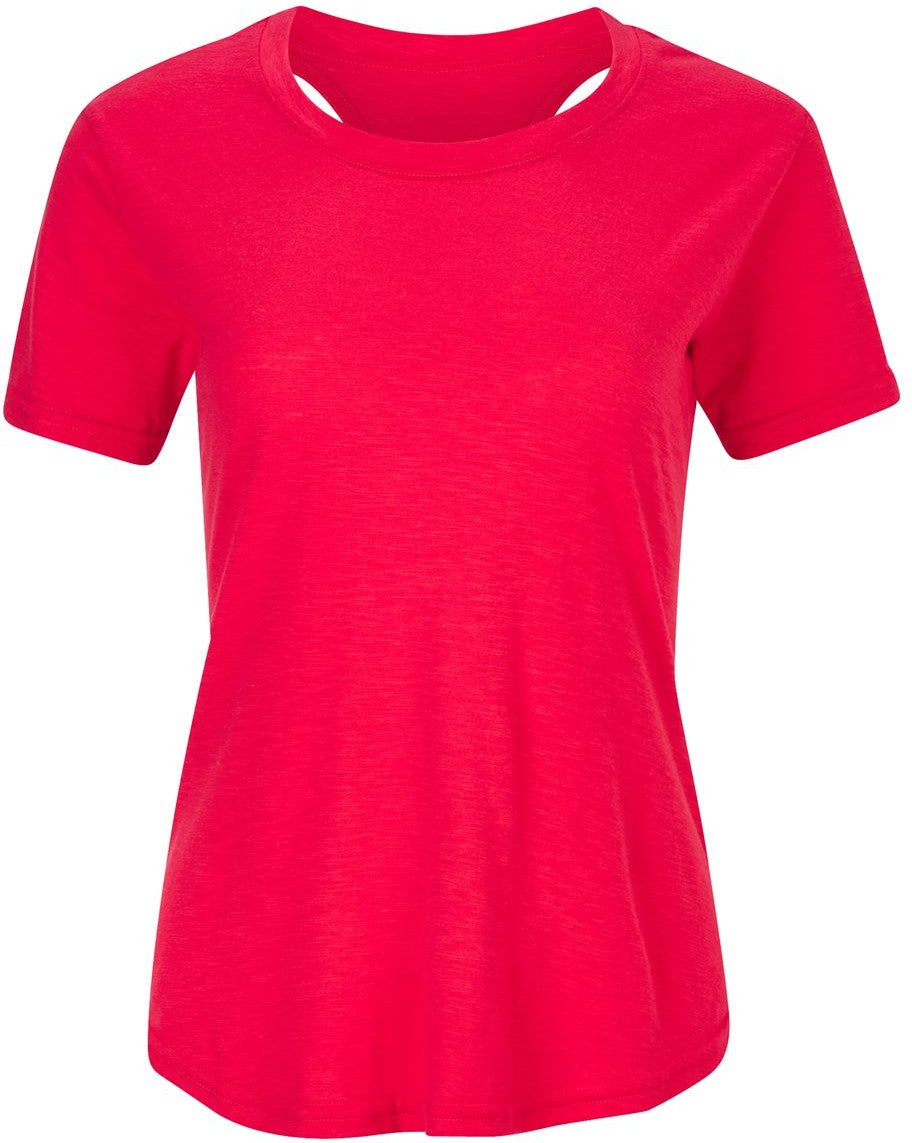 Front View of Red Women's Cut-It-Out T-Shirt - T67