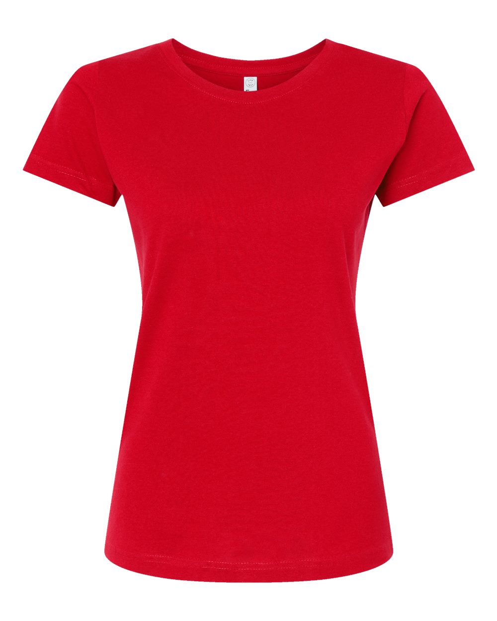Front View of Red Women's Fine Jersey Tee - 3516