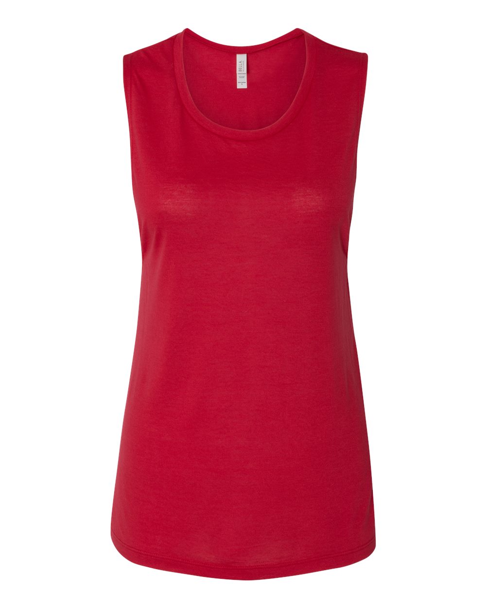 Front View of Red Women's Flowy Scoop Muscle Tank - 8803