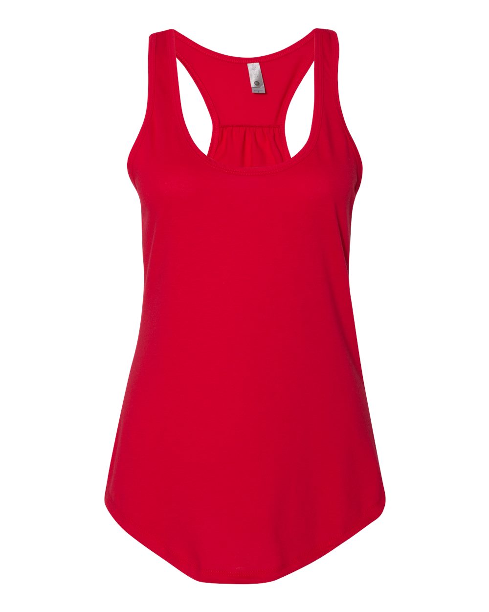 Front View of Red Women's Gathered Racerback Tank - 6338